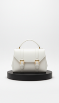 Pure White Architectural Leather Handbag