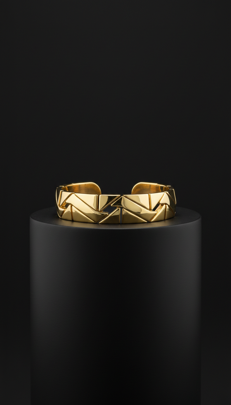 Signature Gold Geometric Cuff Bracelet